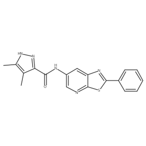 4,5-Dimethyl-N-(2-phenylthiazolo[5,4-b]pyridin-6-yl)-1H-pyrazole-3-carboxamide Structure