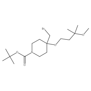 Tert-butyl 4-(bromomethyl)-4-(3-methoxy-3-methylbutoxy)piperidine-1-carboxylate结构式