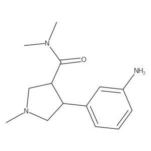 4-(3-Aminophenyl)-N,N,1-trimethylpyrrolidine-3-carboxamide结构式