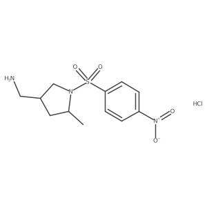[5-Methyl-1-(4-nitrobenzenesulfonyl)pyrrolidin-3-yl]methanamine hydrochloride Structure