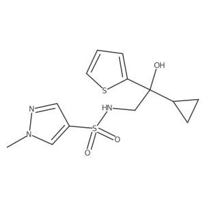 N-(2-cyclopropyl-2-hydroxy-2-(thiophen-2-yl)ethyl)-1-methyl-1H-pyrazole-4-sulfonamide Structure
