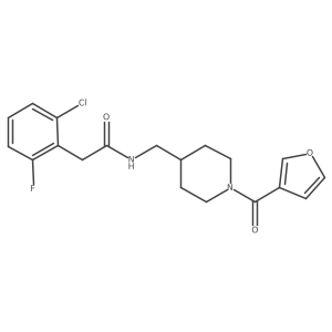 2-(2-chloro-6-fluorophenyl)-N-((1-(furan-3-carbonyl)piperidin-4-yl)methyl)acetamide结构式