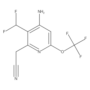 2-(4-Amino-3-(difluoromethyl)-6-(trifluoromethoxy)pyridin-2-yl)acetonitrile Structure