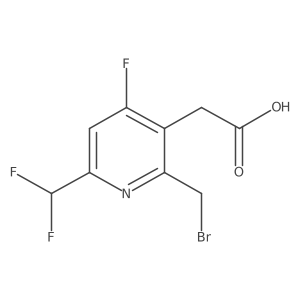 2-(Bromomethyl)-6-(difluoromethyl)-4-fluoropyridine-3-acetic acid Structure