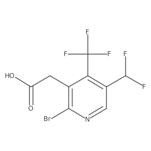 2-(2-Bromo-5-(difluoromethyl)-4-(trifluoromethyl)pyridin-3-yl)acetic acid Structure