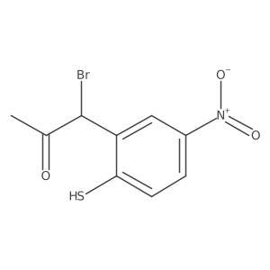 CC(=O)C(Br)c1cc([N+](=O)[O-])ccc1S结构式