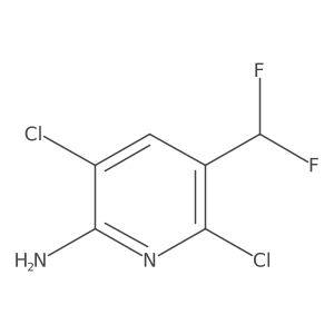 3,6-dichloro-5-(difluoromethyl)pyridin-2-amine结构式