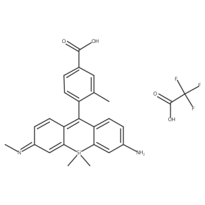4-(7-Amino-5,5-dimethyl-3-methyliminobenzo[b][1]benzosilin-10-yl)-3-methylbenzoic acid;2,2,2-trifluoroacetic acid Structure