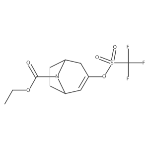 Ethyl 3-{[(trifluoromethyl) sulfonyl]oxy}-8-azabicyclo[3.2.1]oct-2-ene-8-carboxylate结构式
