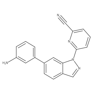 6-(6-(3-aminophenyl)-1H-indazol-1-yl)picolinonitrile结构式