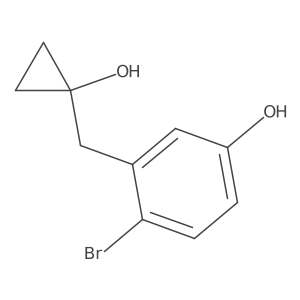 4-Bromo-3-[(1-hydroxycyclopropyl)methyl]phenol结构式