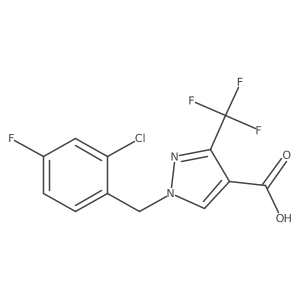 1-(2-Chloro-4-fluorobenzyl)-3-(trifluoromethyl)-1H-pyrazole-4-carboxylic acid Structure