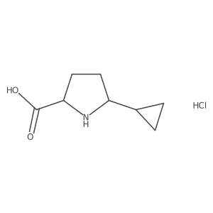 5-Cyclopropylpyrrolidine-2-carboxylic acid hydrochloride Structure