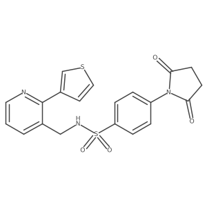 4-(2,5-dioxopyrrolidin-1-yl)-N-((2-(thiophen-3-yl)pyridin-3-yl)methyl)benzenesulfonamide结构式