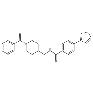 N-((1-nicotinoylpiperidin-4-yl)methyl)-4-(thiophen-3-yl)benzamide Structure