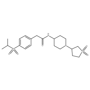 N-(1-(1,1-dioxidotetrahydrothiophen-3-yl)piperidin-4-yl)-2-(4-(isopropylsulfonyl)phenyl)acetamide结构式