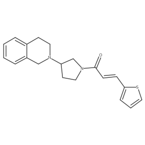 (E)-1-(3-(3,4-dihydroisoquinolin-2(1H)-yl)pyrrolidin-1-yl)-3-(thiophen-2-yl)prop-2-en-1-one结构式