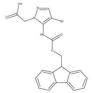2-[4-bromo-5-({[(9H-fluoren-9-yl)methoxy]carbonyl}amino)-1H-pyrazol-1-yl]acetic acid Structure
