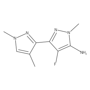 3-(1,4-dimethyl-1H-pyrazol-3-yl)-4-fluoro-1-methyl-1H-pyrazol-5-amine结构式