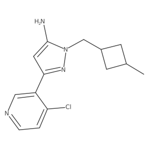 3-(4-chloropyridin-3-yl)-1-[(3-methylcyclobutyl)methyl]-1H-pyrazol-5-amine结构式
