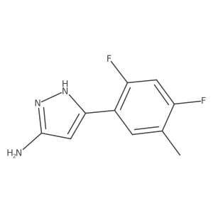 3-(2,4-difluoro-5-methylphenyl)-1H-pyrazol-5-amine结构式