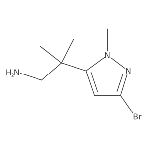 2-(3-bromo-1-methyl-1H-pyrazol-5-yl)-2-methylpropan-1-amine结构式