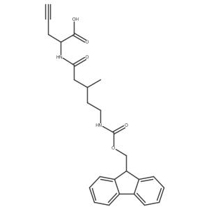 2-[5-({[(9H-fluoren-9-yl)methoxy]carbonyl}amino)-3-methylpentanamido]pent-4-ynoic acid Structure