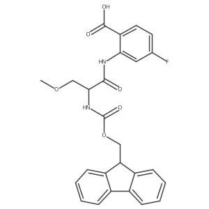 2-[2-({[(9H-fluoren-9-yl)methoxy]carbonyl}amino)-3-methoxypropanamido]-4-fluorobenzoic acid结构式