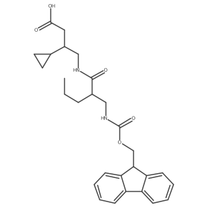 3-cyclopropyl-4-{2-[({[(9H-fluoren-9-yl)methoxy]carbonyl}amino)methyl]pentanamido}butanoic acid Structure