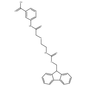 5-(2-{[2-({[(9H-fluoren-9-yl)methoxy]carbonyl}amino)ethyl]sulfanyl}acetamido)pyridine-3-carboxylic acid结构式