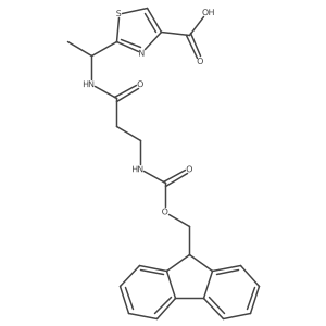 2-{1-[3-({[(9H-fluoren-9-yl)methoxy]carbonyl}amino)propanamido]ethyl}-1,3-thiazole-4-carboxylic acid Structure
