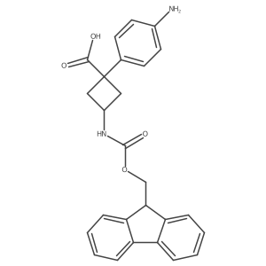 1-(4-aminophenyl)-3-({[(9H-fluoren-9-yl)methoxy]carbonyl}amino)cyclobutane-1-carboxylic acid Structure