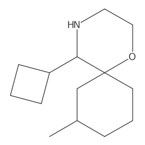 5-Cyclobutyl-8-methyl-1-oxa-4-azaspiro[5.5]undecane结构式