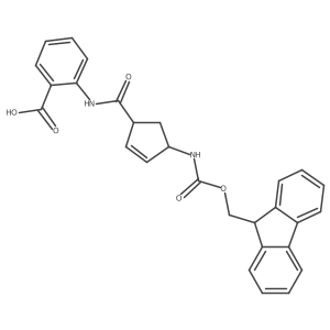 2-[4-({[(9H-fluoren-9-yl)methoxy]carbonyl}amino)cyclopent-2-ene-1-amido]benzoic acid Structure