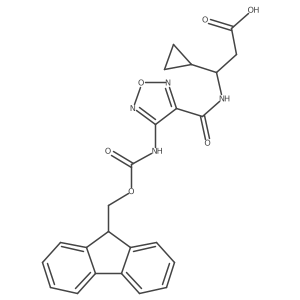 3-cyclopropyl-3-{[4-({[(9H-fluoren-9-yl)methoxy]carbonyl}amino)-1,2,5-oxadiazol-3-yl]formamido}propanoic acid结构式