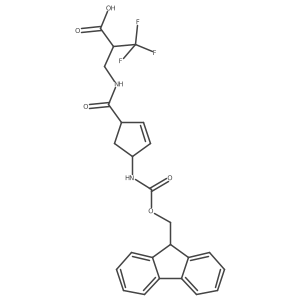 2-({[4-({[(9H-fluoren-9-yl)methoxy]carbonyl}amino)cyclopent-2-en-1-yl]formamido}methyl)-3,3,3-trifluoropropanoic acid Structure