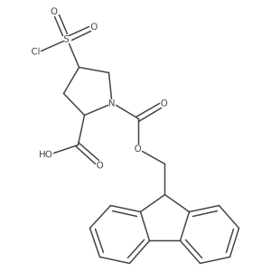 (2S,4S)-4-(chlorosulfonyl)-1-{[(9H-fluoren-9-yl)methoxy]carbonyl}pyrrolidine-2-carboxylic acid结构式