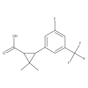 rac-(1R,3R)-3-[3-fluoro-5-(trifluoromethyl)phenyl]-2,2-dimethylcyclopropane-1-carboxylic acid Structure