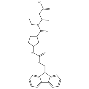 rac-3-{N-ethyl-1-[(1R,3S)-3-({[(9H-fluoren-9-yl)methoxy]carbonyl}amino)cyclopentyl]formamido}butanoic acid Structure