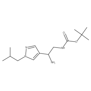 tert-butyl N-{2-amino-2-[1-(2-methylpropyl)-1H-pyrazol-4-yl]ethyl}carbamate Structure
