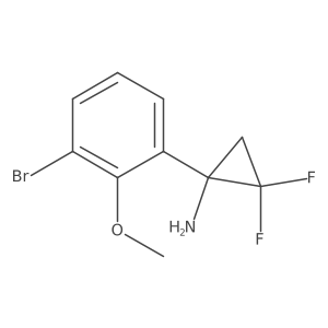 1-(3-Bromo-2-methoxyphenyl)-2,2-difluorocyclopropan-1-amine结构式