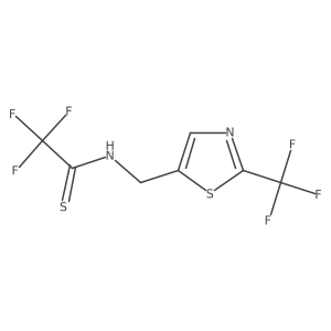 2,2,2-Trifluoro-N-((2-(trifluoromethyl)thiazol-5-yl)methyl)ethanethioamide Structure