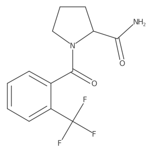 1-[2-(Trifluoromethyl)benzoyl]pyrrolidine-2-carboxamide结构式