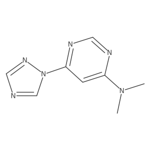 N,N-dimethyl-6-(1H-1,2,4-triazol-1-yl)pyrimidin-4-amine结构式
