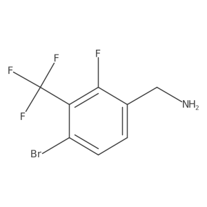 (4-Bromo-2-fluoro-3-(trifluoromethyl)phenyl)methanamine结构式