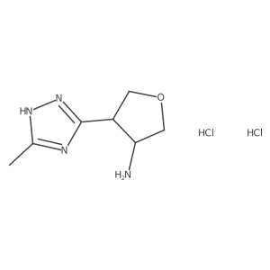 rac-(3R,4R)-4-(5-methyl-1H-1,2,4-triazol-3-yl)oxolan-3-amine dihydrochloride结构式
