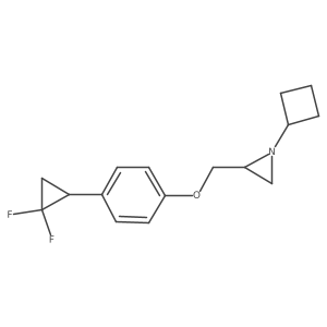 1-Cyclobutyl-2-{[4-(2,2-difluorocyclopropyl)phenoxy]methyl}aziridine Structure