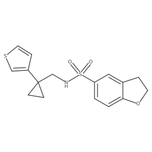 N-[(1-Thiophen-3-ylcyclopropyl)methyl]-2,3-dihydro-1-benzofuran-5-sulfonamide结构式