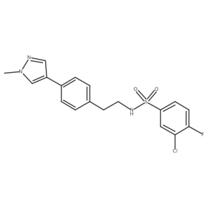 3-chloro-4-fluoro-N-{2-[4-(1-methyl-1H-pyrazol-4-yl)phenyl]ethyl}benzene-1-sulfonamide Structure
