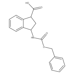 rac-(1R,3S)-3-{[(benzyloxy)carbonyl]amino}-2,3-dihydro-1H-indene-1-carboxylic acid结构式